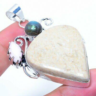 Natural Picture Jasper,Labradorite Stone 925 Sterling Silver Pendant 2.64 h9h63
Natural Picture Jasper,Labradorite Stone 925 Sterling Silver Pendant 2.64 h9h63