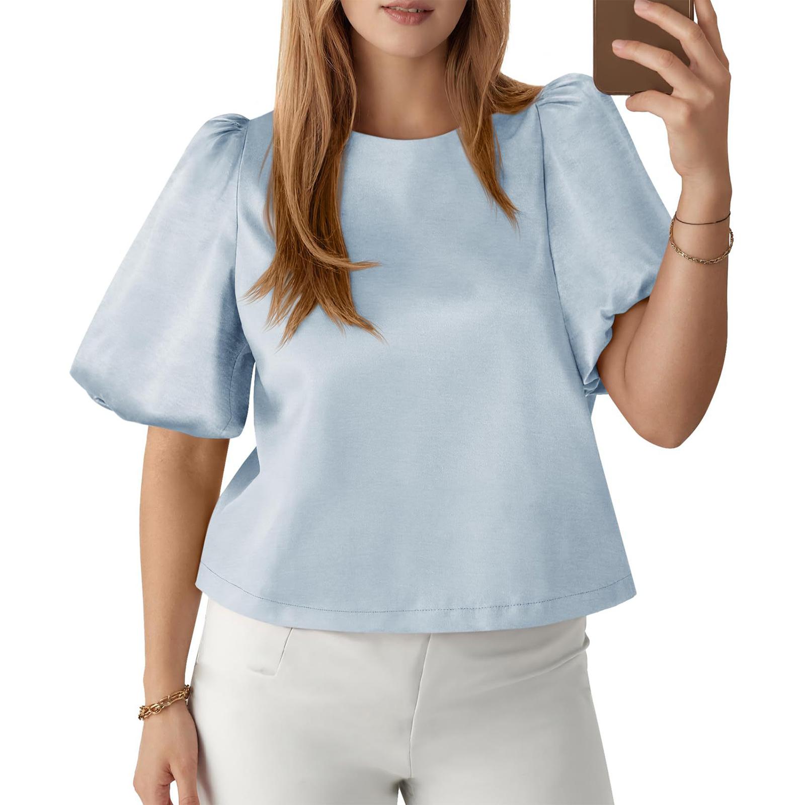 Women s Fashionable Color Round Neck Bubble Short Sleeved Pullover Top XL
Women s Fashionable Color Round Neck Bubble Short Sleeved Pullover Top XL
