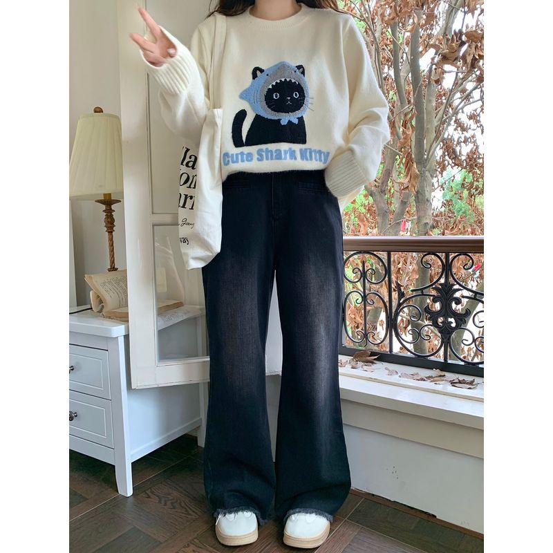 Spicy Strips Plus Size Women s Clothing Autumn and Winter Fat Girl Vintage Straight-Leg Slimming Frayed Hem Jeans Women s Straight-Leg Long Pants Black Jeans(Single Piece) L
Spicy Strips Plus Size Women s Clothing Autumn and Winter Fat Girl Vintage Straight-Leg Slimming Frayed Hem Jeans Women s Straight-Leg Long Pants Black Jeans(Single Piece) L