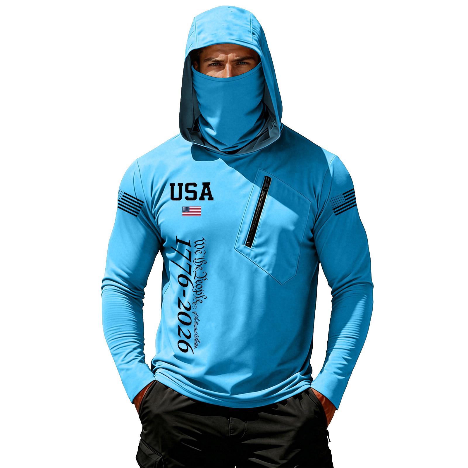 Men s Casual Long Sleeve Hooded Sun Protection Shirt USA Independence Day Print Lightweight Breathable Outdoor Sports Top L
Men s Casual Long Sleeve Hooded Sun Protection Shirt USA Independence Day Print Lightweight Breathable Outdoor Sports Top L