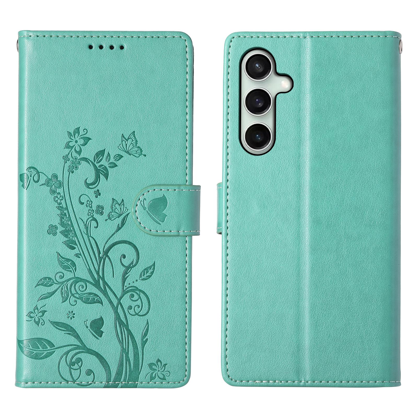 For Samsung Galaxy S25 FE Wallet Case Butterfly Floral Imprint PU Leather Phone Cover with Wrist Strap Green
For Samsung Galaxy S25 FE Wallet Case Butterfly Floral Imprint PU Leather Phone Cover with Wrist Strap Green