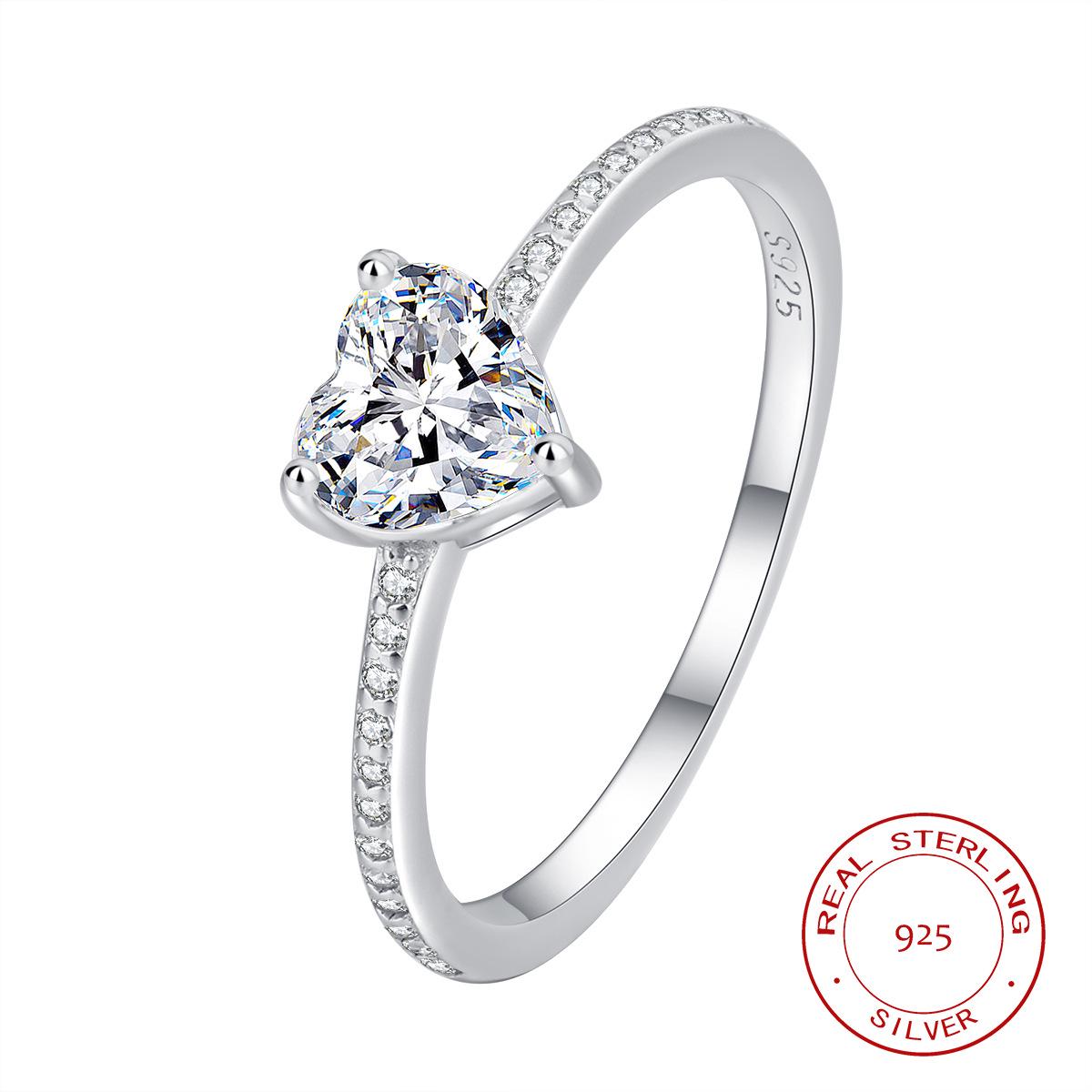 S925 Sterling Silver Heart Ring: Minimalist 1 Carat Simulated Diamond for Women - Japanese & Korean Style Valentine s Day Gift Size 8
S925 Sterling Silver Heart Ring: Minimalist 1 Carat Simulated Diamond for Women - Japanese & Korean Style Valentine s Day Gift Size 8