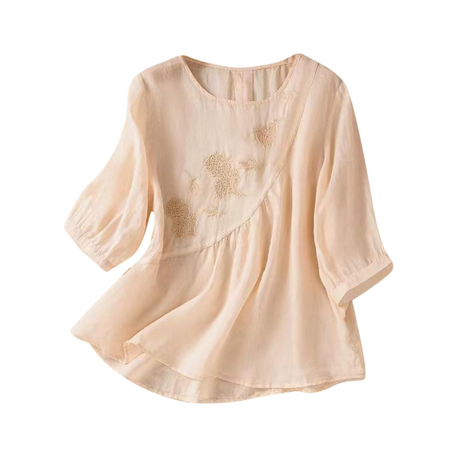 Женская модная футболка однотонная вышитая из хлопка и льна, топ больших размеров L хаки
Женская модная футболка однотонная вышитая из хлопка и льна, топ больших размеров L хаки