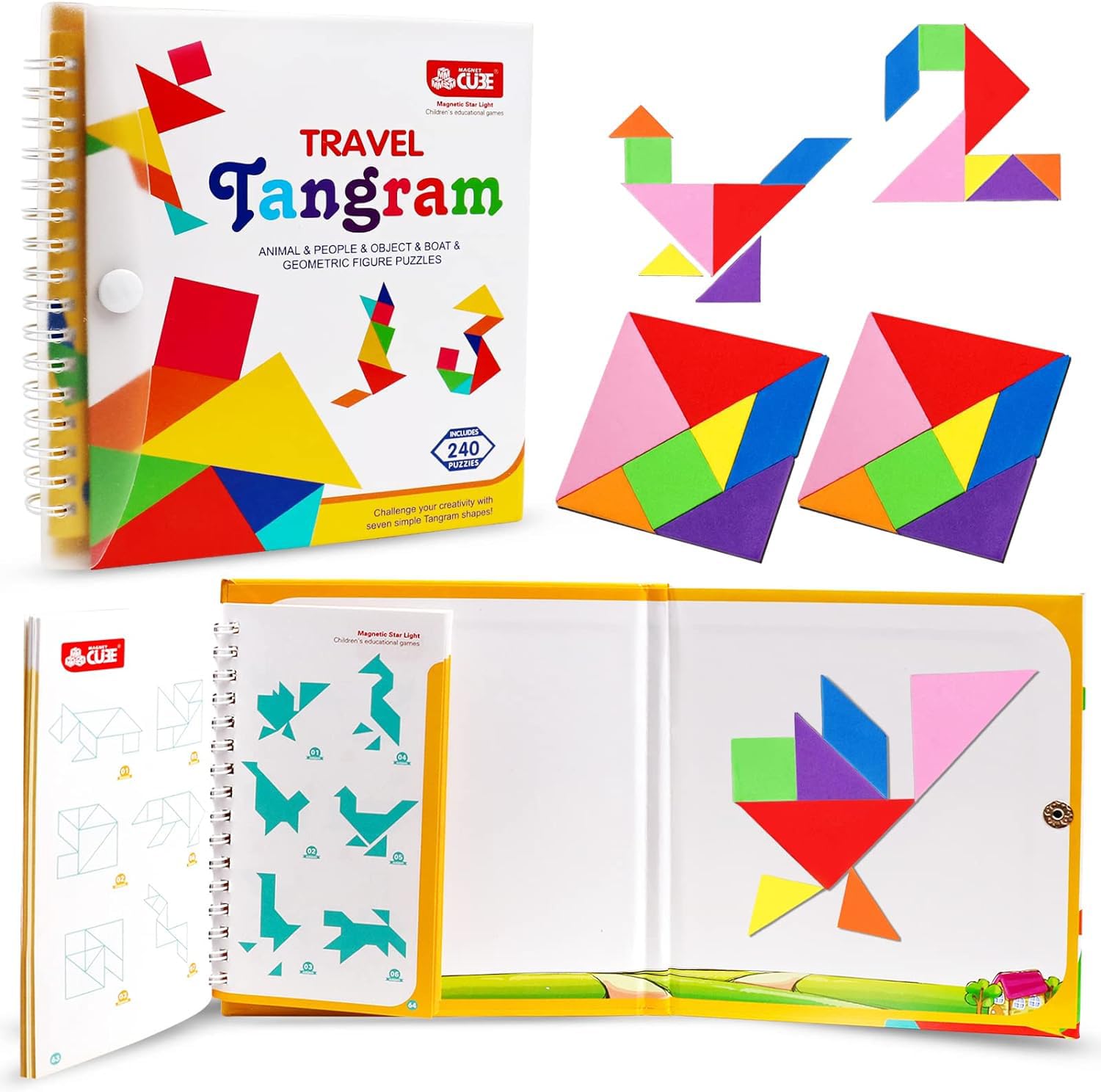 VoSinrly Travel Tangram Puzzle Road Trip Pattern Block Jigsaw Shape Dissection Game with Solution IQ Book Educational Toy Brain Teaser Gift for Kids
VoSinrly Travel Tangram Puzzle Road Trip Pattern Block Jigsaw Shape Dissection Game with Solution IQ Book Educational Toy Brain Teaser Gift for Kids