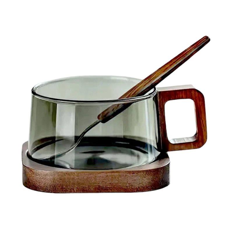 ABWR-Milk Tea Cup 200Ml Coffee Mug With Wooden Tray Spoon Heat-Resistant American Latte Glass Fresh Ground Coffee Cup
ABWR-Milk Tea Cup 200Ml Coffee Mug With Wooden Tray Spoon Heat-Resistant American Latte Glass Fresh Ground Coffee Cup
