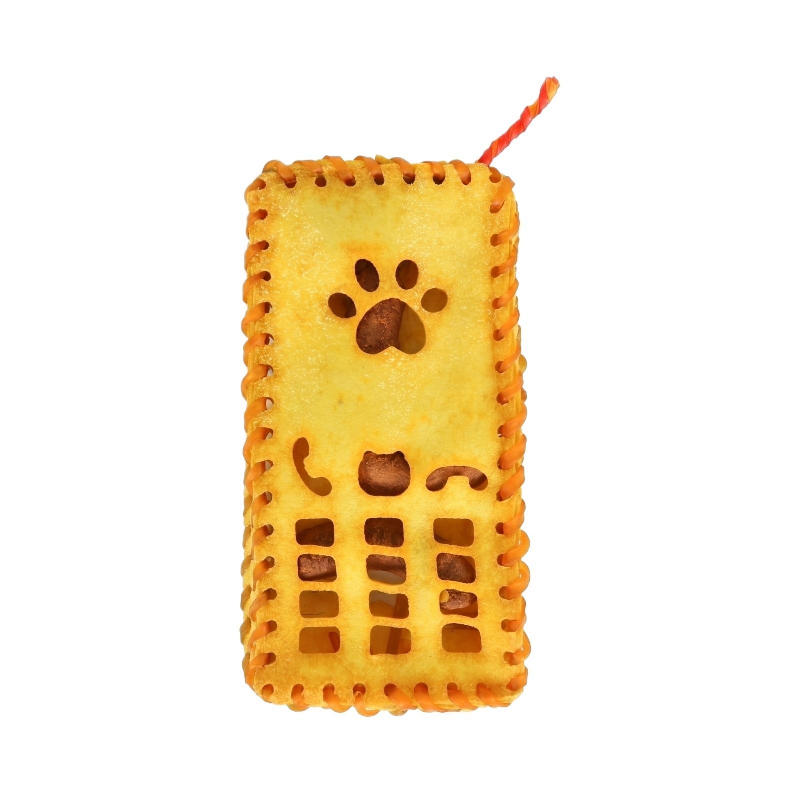 Handcrafted Dog Treat Pinata Shaped as Mobile Phone Natural Cowhide Interactive Chew Toy with Food Dispensing Design for Pets One Size
Handcrafted Dog Treat Pinata Shaped as Mobile Phone Natural Cowhide Interactive Chew Toy with Food Dispensing Design for Pets One Size