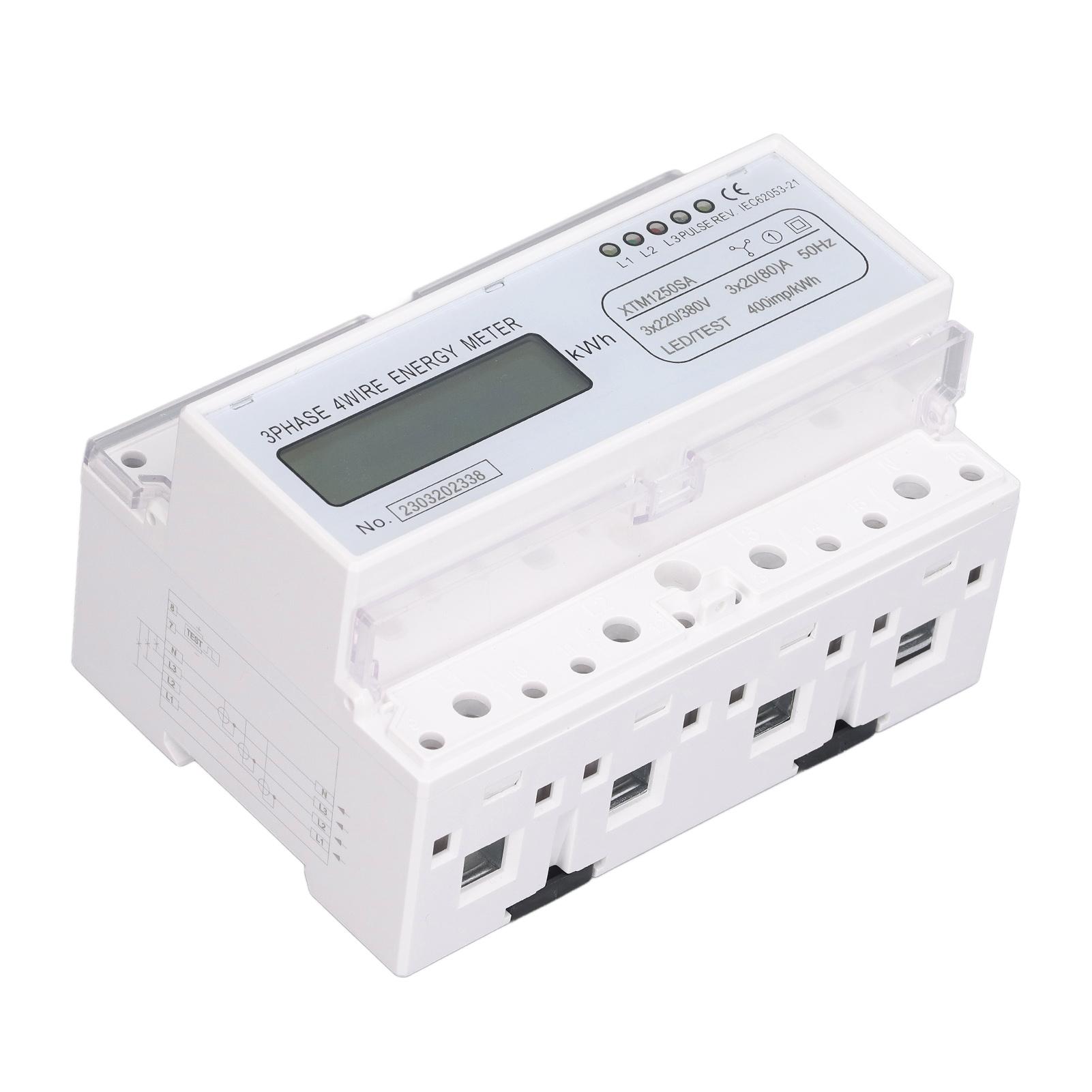7 Digit LCD Electric Energy Meter 35mm DIN Rail Mounting 3 Phase 4 Wire Electricity Usage Monitor
7 Digit LCD Electric Energy Meter 35mm DIN Rail Mounting 3 Phase 4 Wire Electricity Usage Monitor