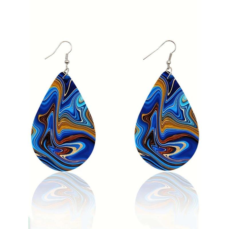 1 пара серег в форме капли воды с двусторонней печатью, женские серьги на каждый день, простые и универсальные серьги с темпераментом синий
1 пара серег в форме капли воды с двусторонней печатью, женские серьги на каждый день, простые и универсальные серьги с темпераментом синий