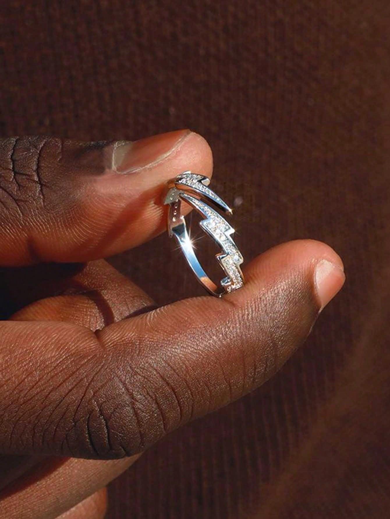Hip Hop Lightning Open Rings for Women Men 925 Silver Trendy Irregular EKG Index Finger Ring Personality Jewelry Gift 10
Hip Hop Lightning Open Rings for Women Men 925 Silver Trendy Irregular EKG Index Finger Ring Personality Jewelry Gift 10
