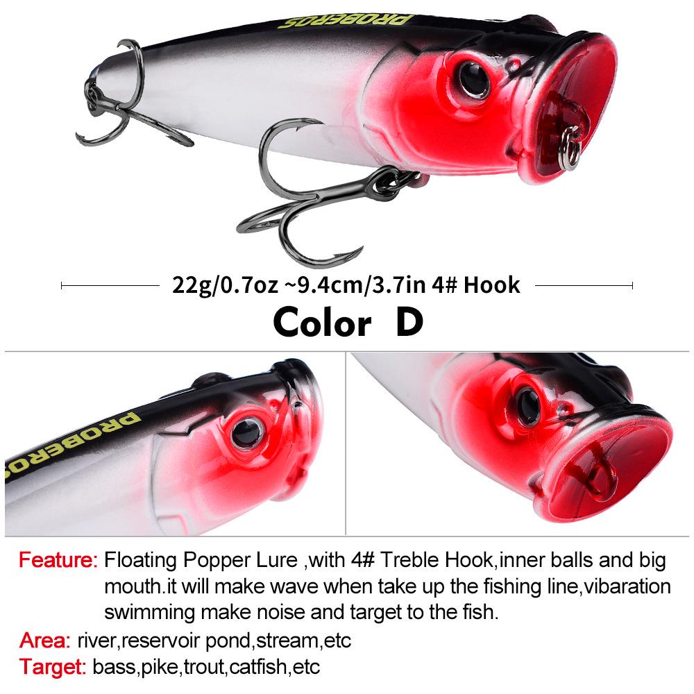 Bopaluya 9.4cm Big Mouth Popper Bass Fishing Lure - 22g Plastic Hard Bait for Asp Simulation
Bopaluya 9.4cm Big Mouth Popper Bass Fishing Lure - 22g Plastic Hard Bait for Asp Simulation