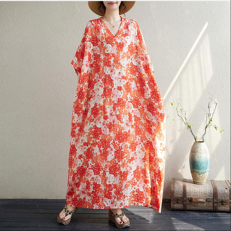 Новое хлопковое винтажное платье с цветочным принтом больших размеров с короткими рукавами для женщин, повседневное свободное длинное летнее платье макси
Новое хлопковое винтажное платье с цветочным принтом больших размеров с короткими рукавами для женщин, повседневное свободное длинное летнее платье макси