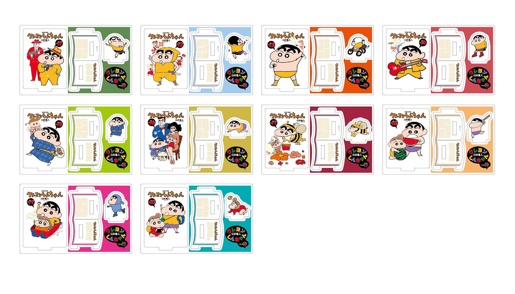 Типы коллекций чехлов для подставок из акрила Crayon часть 2 Shin-chan (10 случайных)
Типы коллекций чехлов для подставок из акрила Crayon часть 2 Shin-chan (10 случайных)