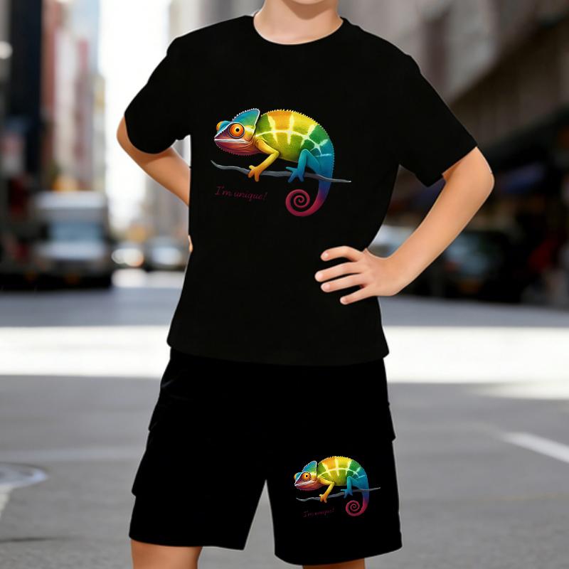 Boys 2 Piece Chameleon printed outfit, Short Sleeve T-Shirt and Shorts Set for Kids Age 5-14,White, Black Sporty Casual Summer Clothes 5-6 Years чёрный
Boys 2 Piece Chameleon printed outfit, Short Sleeve T-Shirt and Shorts Set for Kids Age 5-14,White, Black Sporty Casual Summer Clothes 5-6 Years чёрный