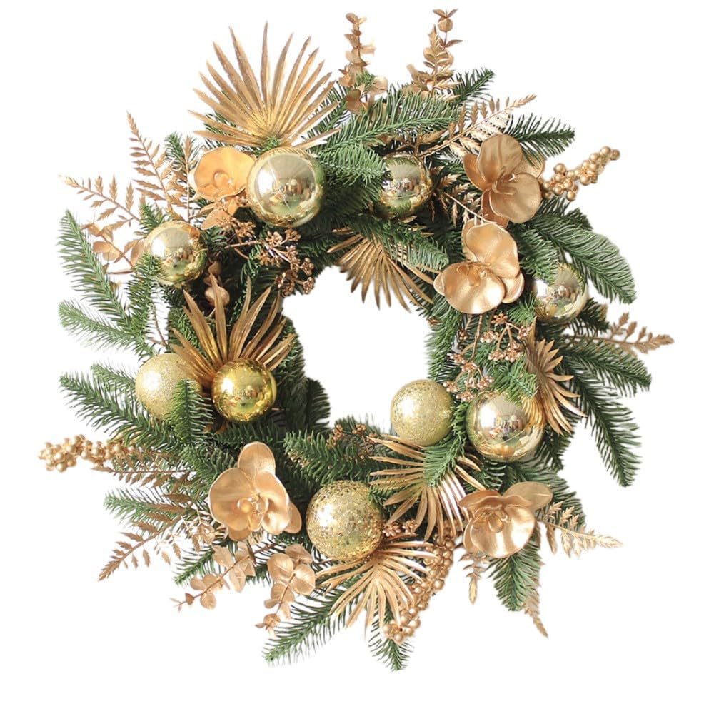 Artificial Abies Christmas Wreath With Golden Rose And Ball, Christmas & Thanksgiving Decor For Front Door, Porch, Window, Christmas Decor For Home One Size
Artificial Abies Christmas Wreath With Golden Rose And Ball, Christmas & Thanksgiving Decor For Front Door, Porch, Window, Christmas Decor For Home One Size