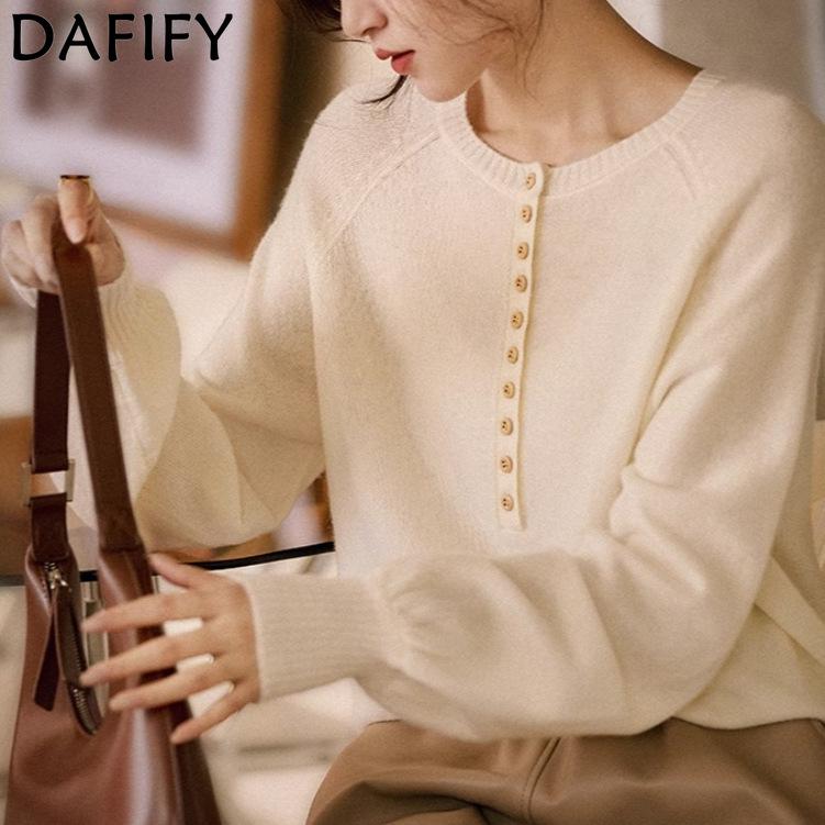 DAFIFY Женская мода повседневная осень-зима однотонный принт длинный рукав О-образный вырез свитера One size
DAFIFY Женская мода повседневная осень-зима однотонный принт длинный рукав О-образный вырез свитера One size