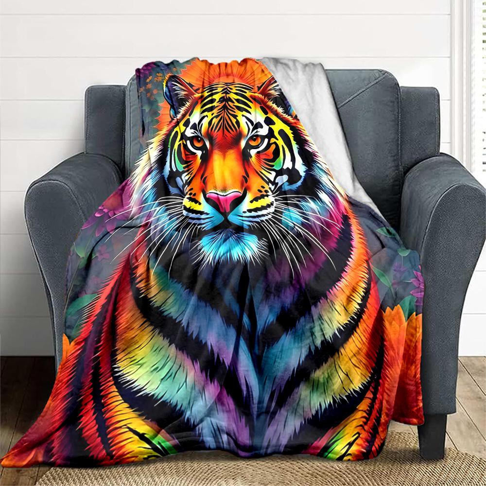 1pc Colorful Tiger Print Blanket Lightweight Blanket Throw Blanket For Sofa, Bed, Travel, Camping, Livingroom, Office, Couch, Chair yy251010108 100x150cm
1pc Colorful Tiger Print Blanket Lightweight Blanket Throw Blanket For Sofa, Bed, Travel, Camping, Livingroom, Office, Couch, Chair yy251010108 100x150cm