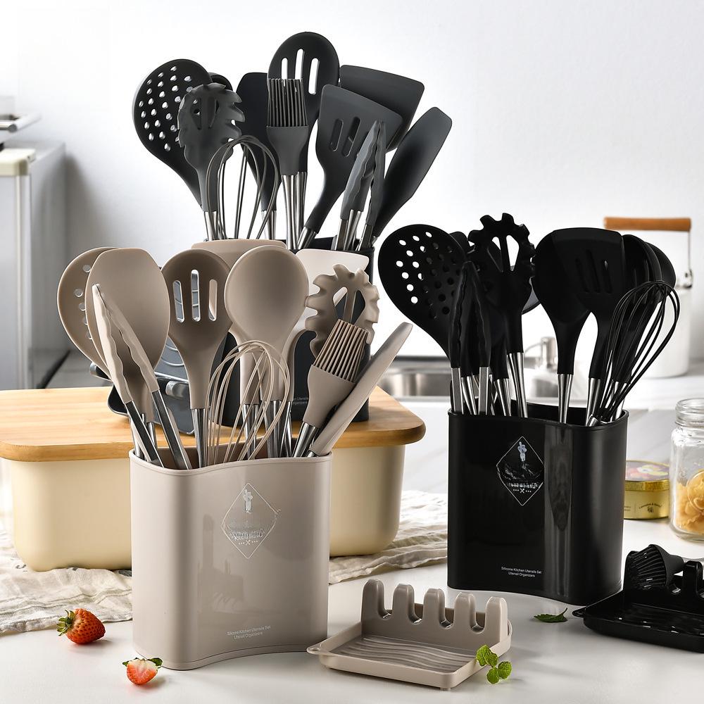 12-Piece Stainless Steel & Silicone Kitchen Utensil Set with Storage Bucket: Spatula, Spoon, Whisk Set серый
12-Piece Stainless Steel & Silicone Kitchen Utensil Set with Storage Bucket: Spatula, Spoon, Whisk Set серый