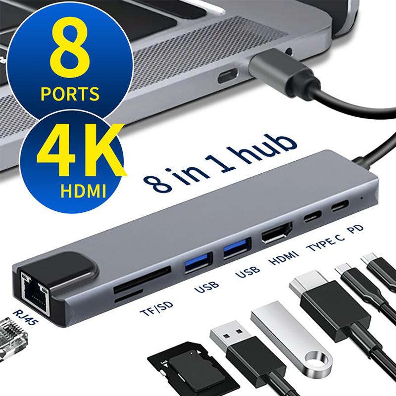 USB C Hub 8 в 1 Type C 3.1 к 4K HDMI адаптер с RJ45 SD/TF кард-ридер PD быстрая зарядка для ноутбука MacBook ноутбук компьютер
USB C Hub 8 в 1 Type C 3.1 к 4K HDMI адаптер с RJ45 SD/TF кард-ридер PD быстрая зарядка для ноутбука MacBook ноутбук компьютер