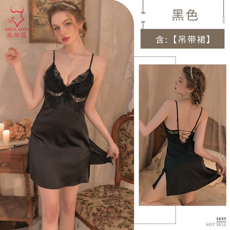 Summer thin loungewear French elegant suspender nightdress women s side open backless lace-up ice silk smooth suspender One size fits all чёрный
Summer thin loungewear French elegant suspender nightdress women s side open backless lace-up ice silk smooth suspender One size fits all чёрный