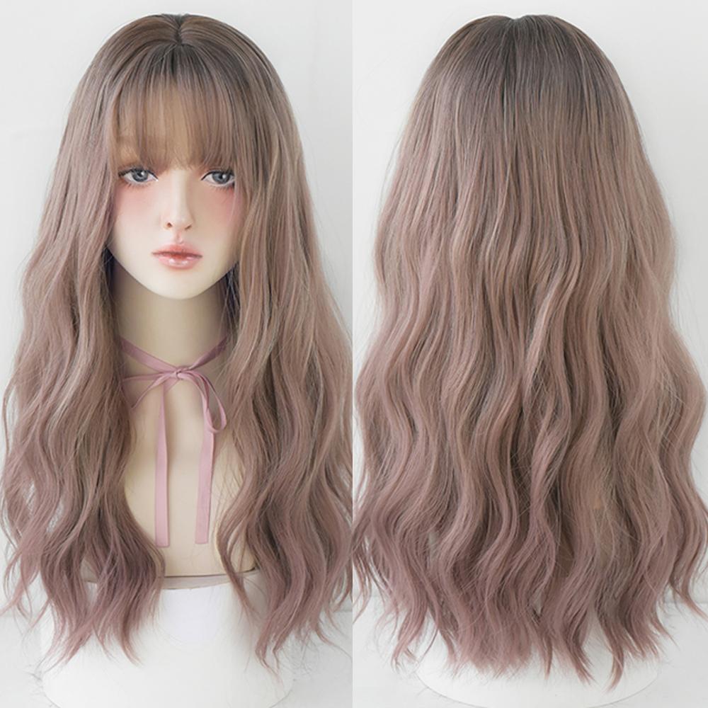 Длинный волнистый синтетический парик с челкой из натуральных волос, женский термостойкий парик для повседневного использования для косплея
Длинный волнистый синтетический парик с челкой из натуральных волос, женский термостойкий парик для повседневного использования для косплея