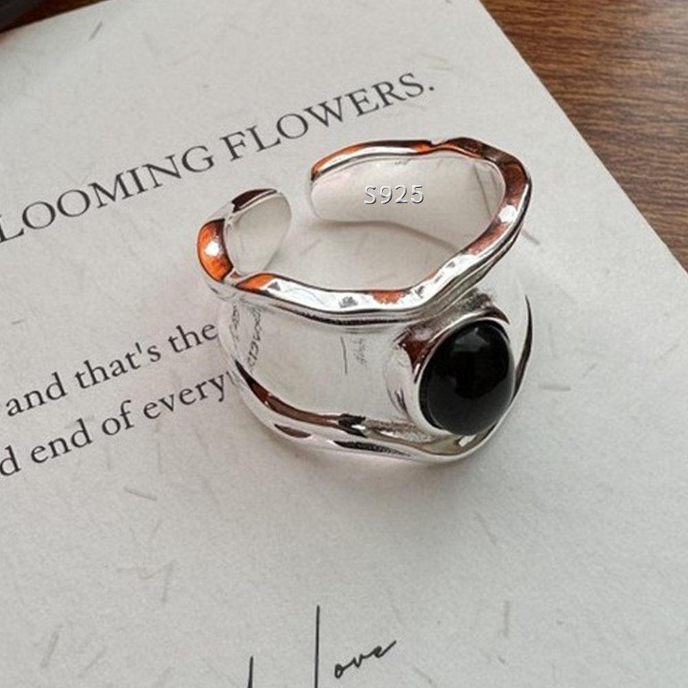 925 Sterling Silver Rings for Women Couple Minimalist Handmade Simple Wide Big Stone Ring Party Jewelry Gift Prevent Allergy resizable
925 Sterling Silver Rings for Women Couple Minimalist Handmade Simple Wide Big Stone Ring Party Jewelry Gift Prevent Allergy resizable