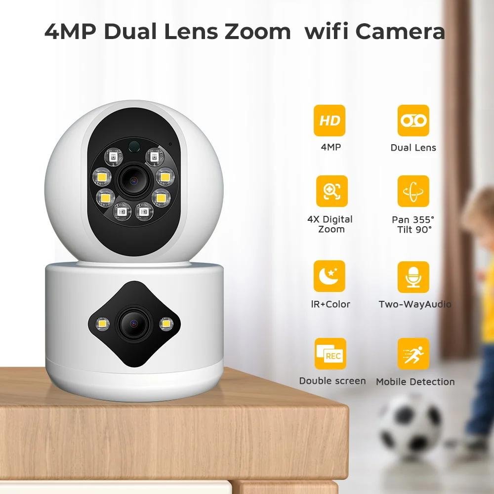 4MP 2K WIFI Camera Home Security Indoor Surveillance Camera Baby Pet Monitor Auto Tracking Dome Wireless PTZ IP Camera P2P ICsee EU PLUG NO CARD
4MP 2K WIFI Camera Home Security Indoor Surveillance Camera Baby Pet Monitor Auto Tracking Dome Wireless PTZ IP Camera P2P ICsee EU PLUG NO CARD