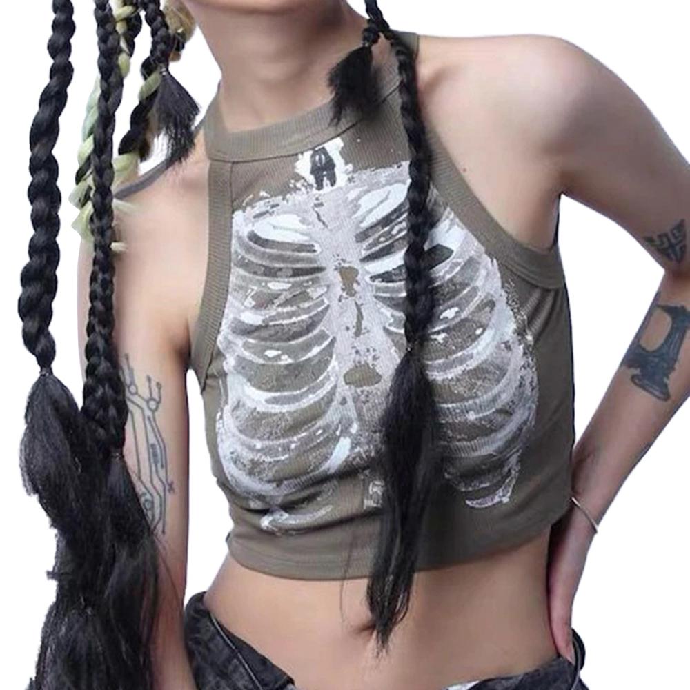 Women s Sleeveless O-Neck Ribbed Print Tank Top Soft Breathable Hot Girls Casual Versatile Y2K Style Cropped Top S
Women s Sleeveless O-Neck Ribbed Print Tank Top Soft Breathable Hot Girls Casual Versatile Y2K Style Cropped Top S