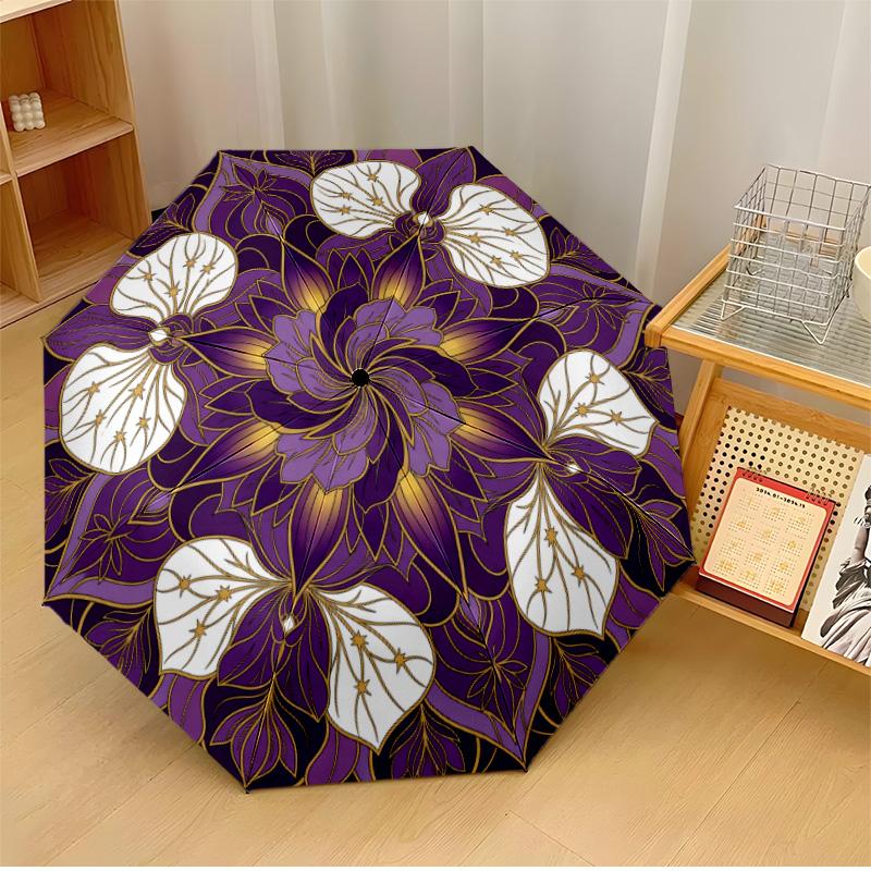 Purple Floral Mandala 3 Theme Automatic Umbrella Compact 8-Rib Design Sturdy Construction Durable Umbrella Stylish Accessory
Purple Floral Mandala 3 Theme Automatic Umbrella Compact 8-Rib Design Sturdy Construction Durable Umbrella Stylish Accessory