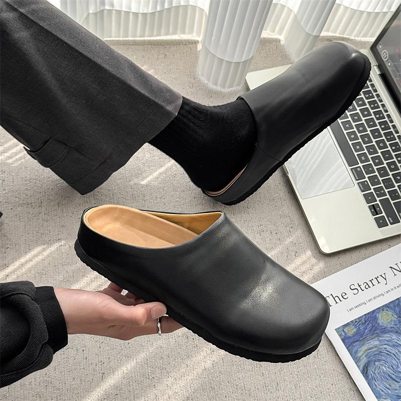 Versatile flat-bottomed Boken bag head half slippers spring wear new one-pedal slippers 24158 black-J 38
Versatile flat-bottomed Boken bag head half slippers spring wear new one-pedal slippers 24158 black-J 38