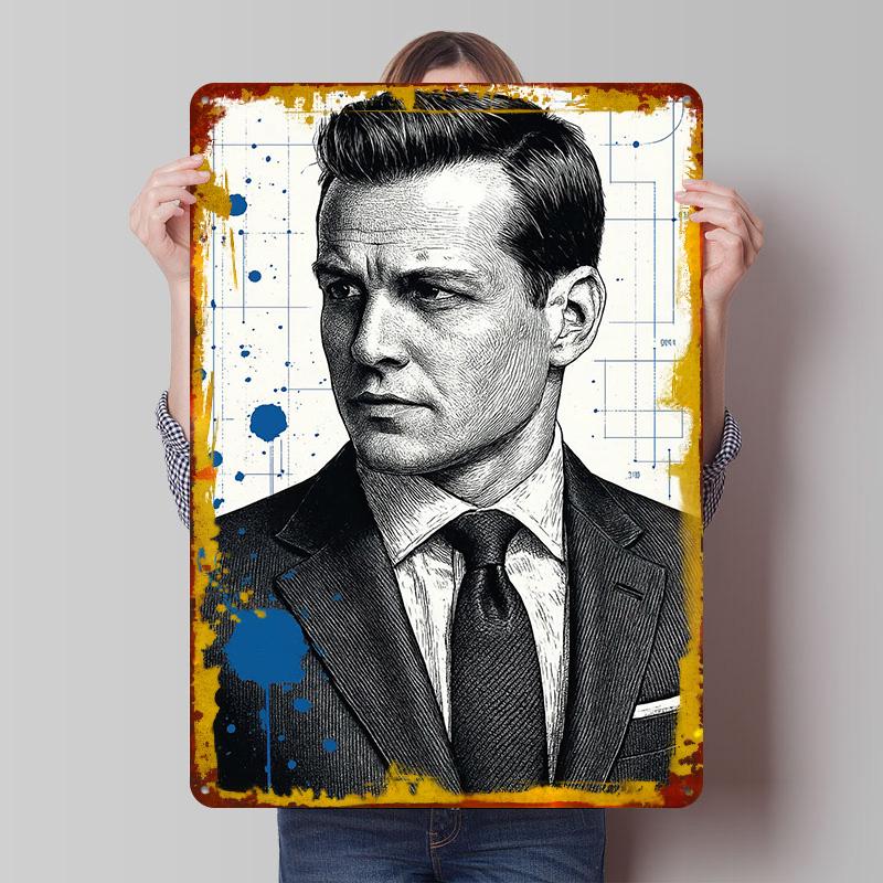 Harvey Specter Portrait With Blueprint Printed Poster Customized Wall Art Retro Vintage Metal Tin Signs for Room Decor Men Home 7.9x11.8In(20x30cm)
Harvey Specter Portrait With Blueprint Printed Poster Customized Wall Art Retro Vintage Metal Tin Signs for Room Decor Men Home 7.9x11.8In(20x30cm)