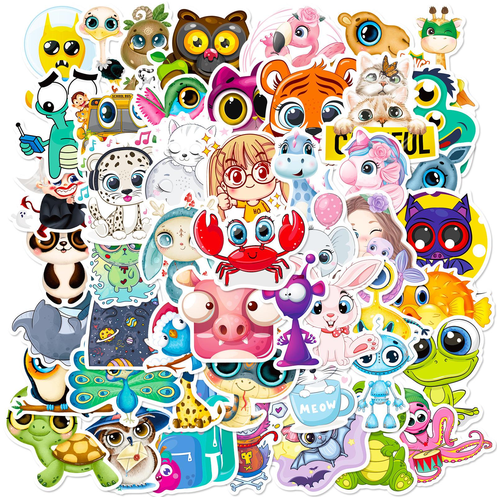 50 Pieces Cute Cartoon Big Eyes Animal Stickers Cute Avatar Stickers Cartoon Children Reward Stickers Stationery Stickers
50 Pieces Cute Cartoon Big Eyes Animal Stickers Cute Avatar Stickers Cartoon Children Reward Stickers Stationery Stickers