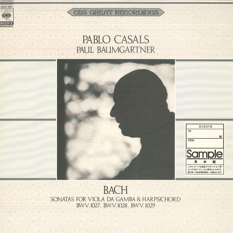 LP Record PABLO CASALS,PAUL BAUMAGARTNER - Bach Sonatas For Viola Da Gamba & H 20AC1861 CBS SONY Japan Classical Used
LP Record PABLO CASALS,PAUL BAUMAGARTNER - Bach Sonatas For Viola Da Gamba & H 20AC1861 CBS SONY Japan Classical Used
