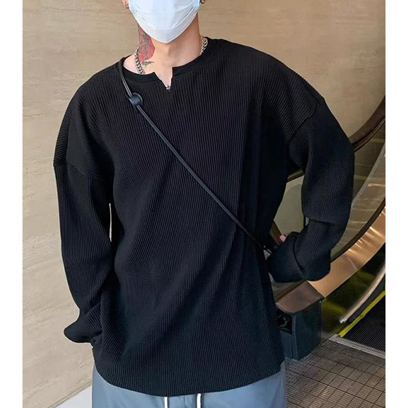 Men s Spring and Fall Long-sleeved V-neck Loose T-shirt Winter Thin Striped Bottoming Shirt 3XL чорний
Men s Spring and Fall Long-sleeved V-neck Loose T-shirt Winter Thin Striped Bottoming Shirt 3XL чорний