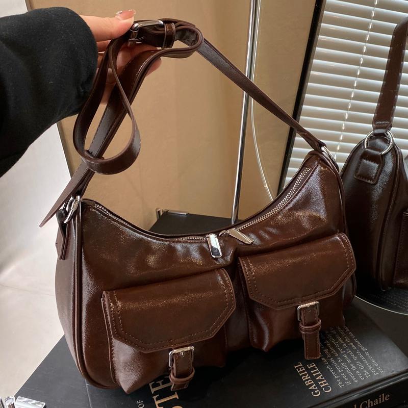 Korean Trendy Retro Minimalist Textured Shoulder Crossbody Bag for Women коричневий
Korean Trendy Retro Minimalist Textured Shoulder Crossbody Bag for Women коричневий