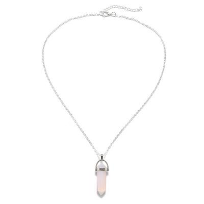 Opal Stone Hexagonal Column Quartz Necklaces for Women Natural Crystal Pendant Necklace Bohemian Statement Jewelry Gift White-Silver
Opal Stone Hexagonal Column Quartz Necklaces for Women Natural Crystal Pendant Necklace Bohemian Statement Jewelry Gift White-Silver
