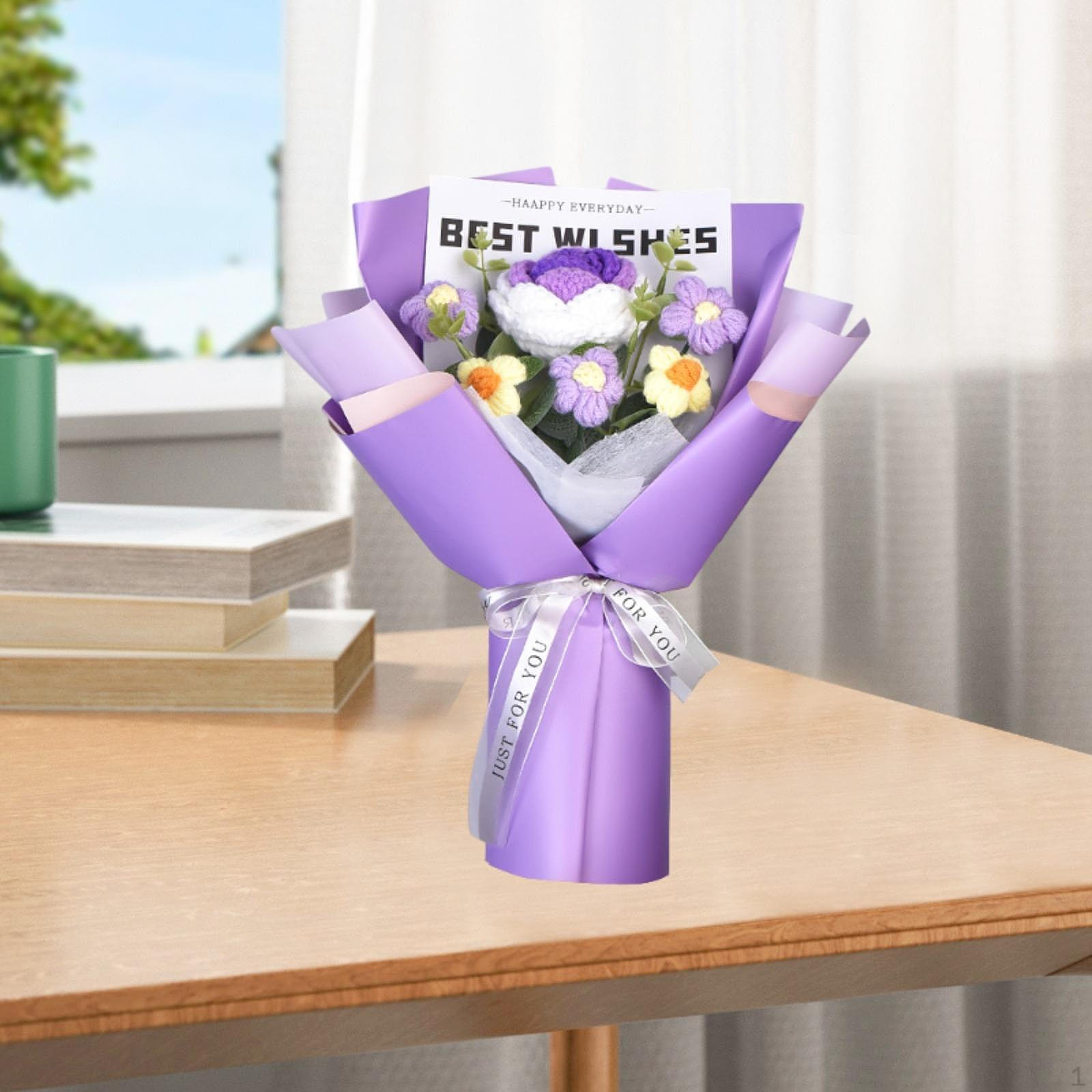 Knitted Bouquet of Artificial Flowers for Birthdays and Special Occasions Purple Rose
Knitted Bouquet of Artificial Flowers for Birthdays and Special Occasions Purple Rose