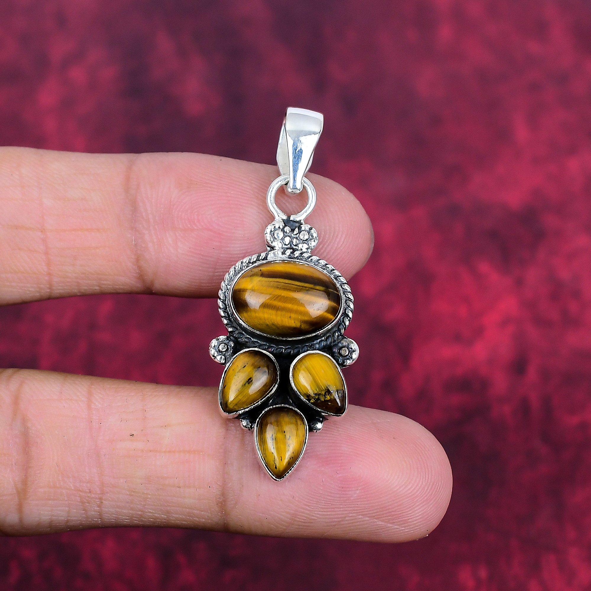 Tiger Eye 925 Solid Sterling Silver Pendant, Handmade Gemstone Pendant Jewelry, Gifts For Wife Brand New Pendant 1.85 Inches
Tiger Eye 925 Solid Sterling Silver Pendant, Handmade Gemstone Pendant Jewelry, Gifts For Wife Brand New Pendant 1.85 Inches
