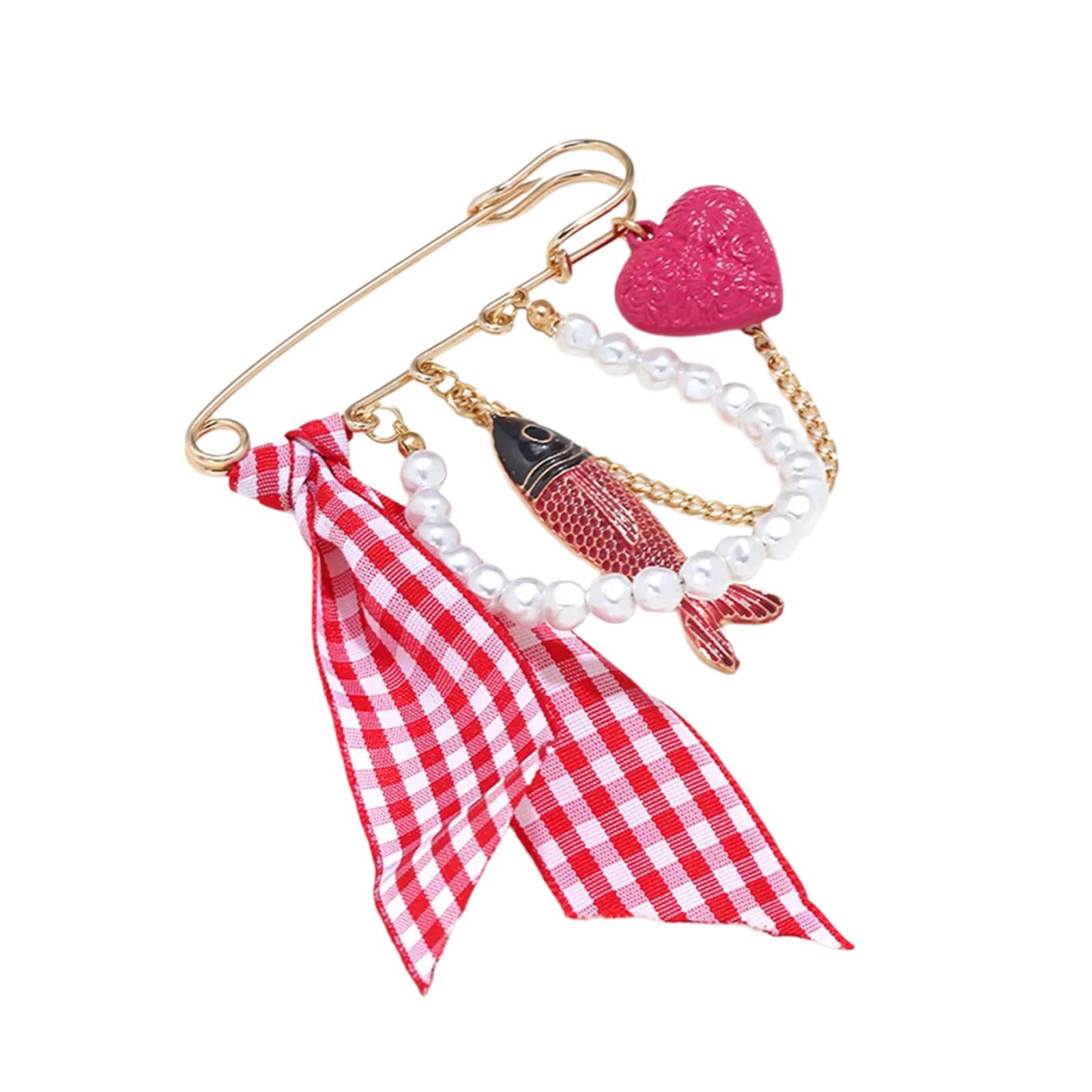 Creative Marine Themed Alloy Fish Love Checkered Ribbon Brooch Eye Catching Corsage Pin For Blouses Coats And Hats 1
Creative Marine Themed Alloy Fish Love Checkered Ribbon Brooch Eye Catching Corsage Pin For Blouses Coats And Hats 1