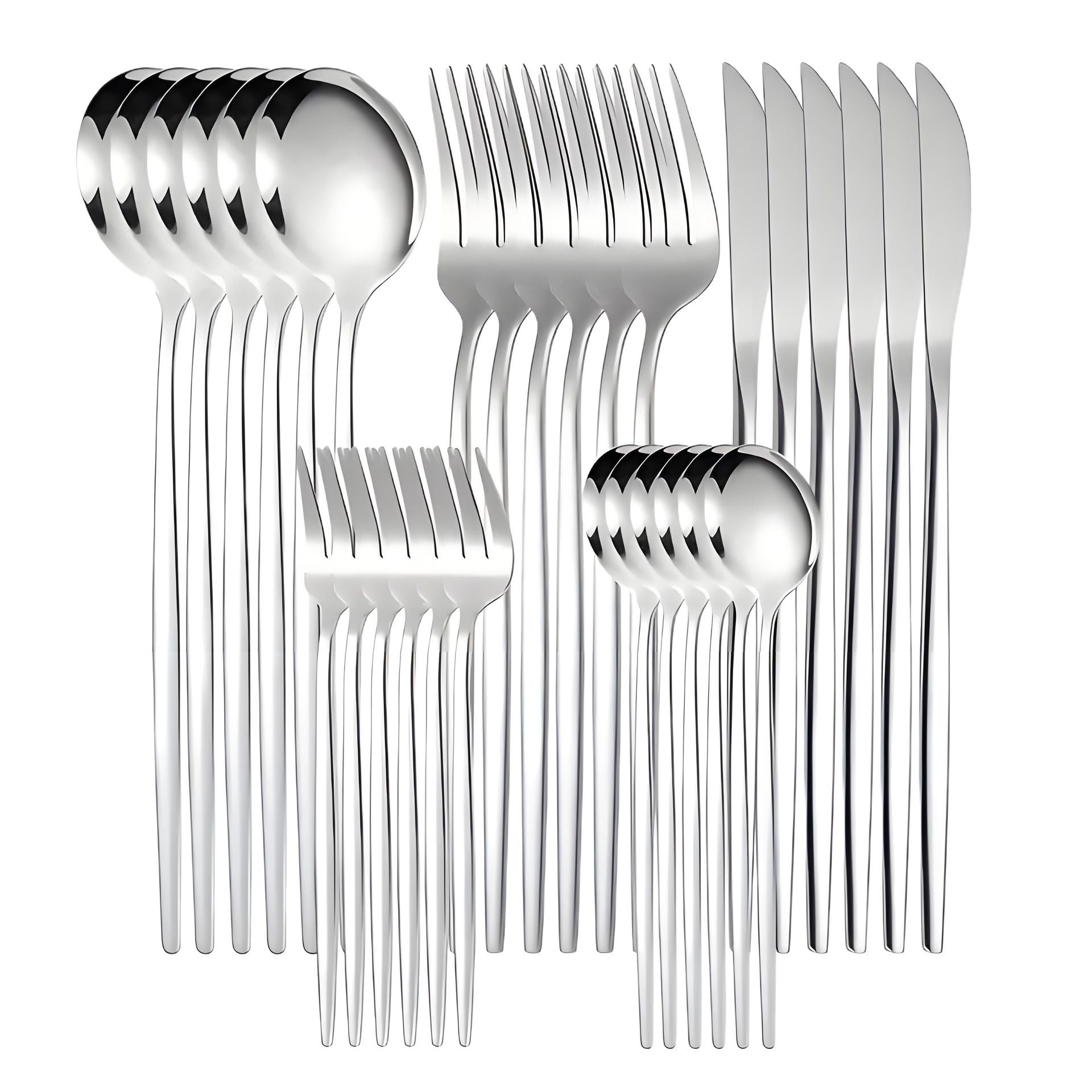 30Pcs Cutlery Set Stainless Steel Knife Fork Tea Spoon Dinnerware Set Western Golden Flatware Mirror Polishing Silverware Set
30Pcs Cutlery Set Stainless Steel Knife Fork Tea Spoon Dinnerware Set Western Golden Flatware Mirror Polishing Silverware Set
