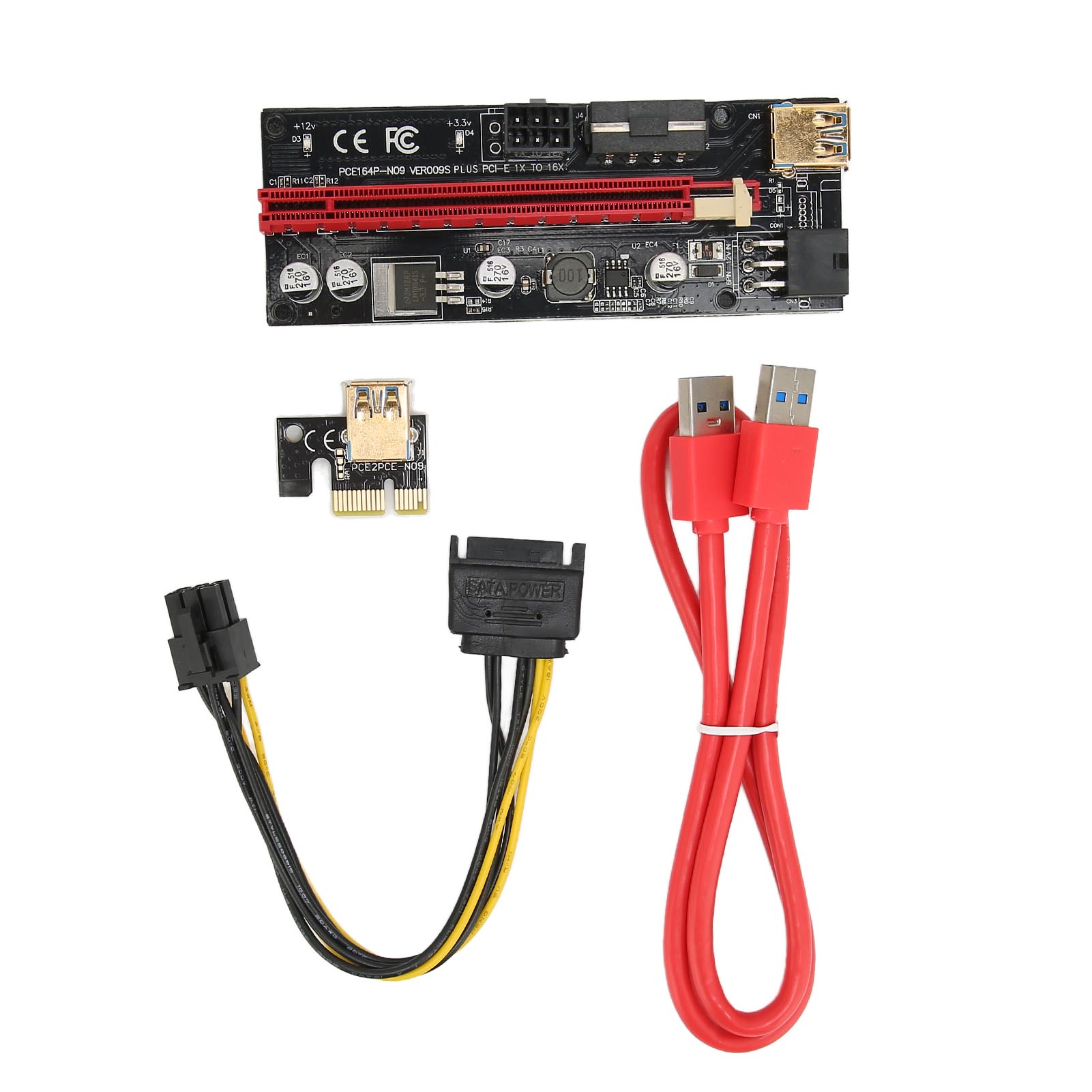 PCIE 1X to 16X Riser Card 4 Solid Capacitors 6 PIN Interface USB Cable Fixed Buckle Design PCIE GPU
PCIE 1X to 16X Riser Card 4 Solid Capacitors 6 PIN Interface USB Cable Fixed Buckle Design PCIE GPU