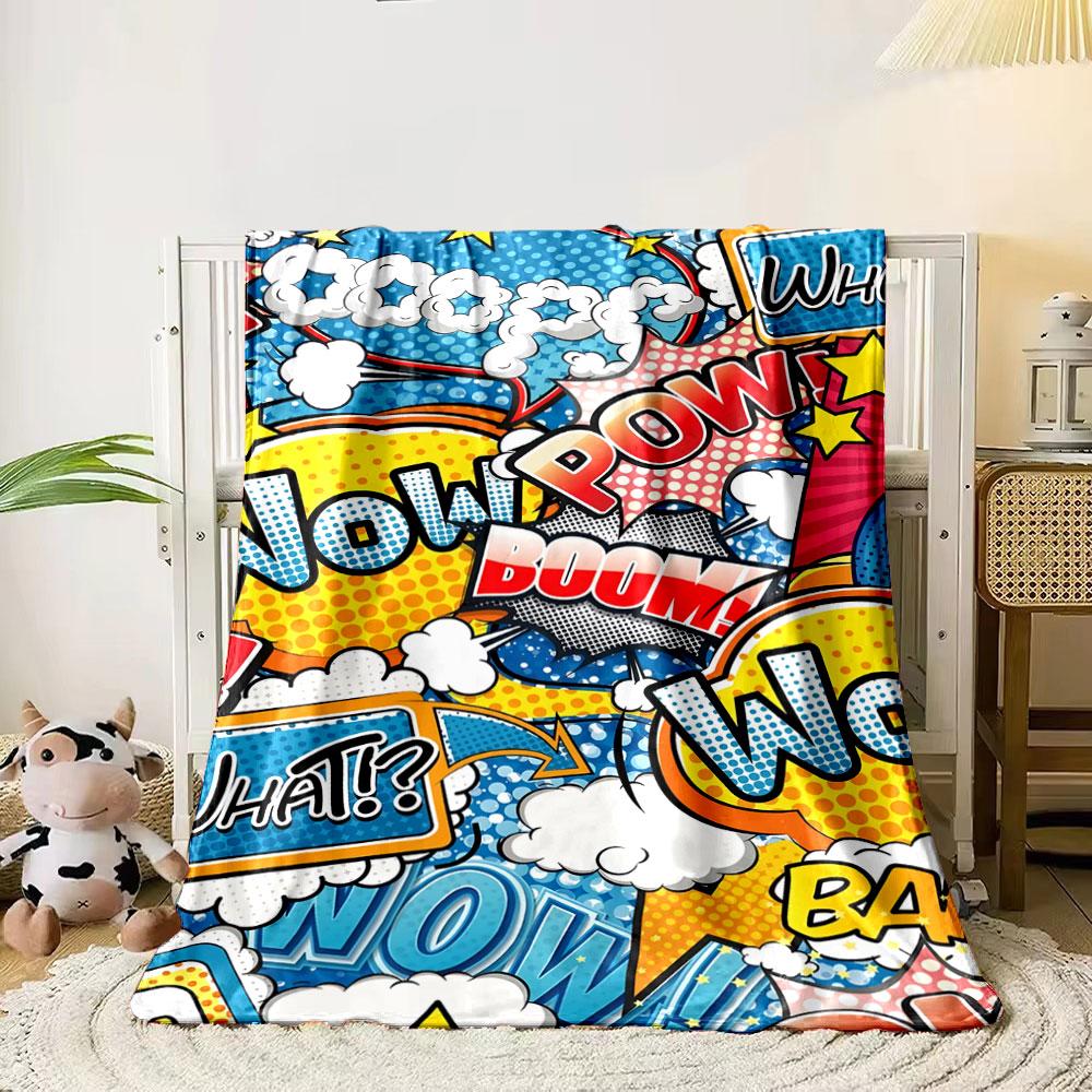 Comic-style text like POW, WOW, and BOOM with colorful pop art design. for all seasons blanket lunch break throw gift 80cm x 120cm
Comic-style text like POW, WOW, and BOOM with colorful pop art design. for all seasons blanket lunch break throw gift 80cm x 120cm