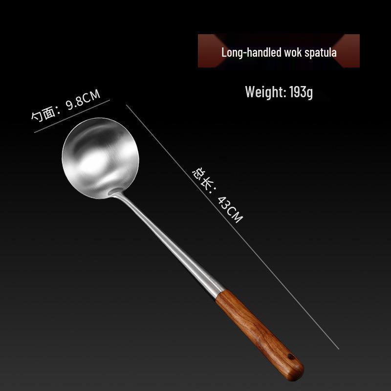 304 Stainless Steel Kitchen Wok Spatula & Ladle Set with Long Handles
304 Stainless Steel Kitchen Wok Spatula & Ladle Set with Long Handles
