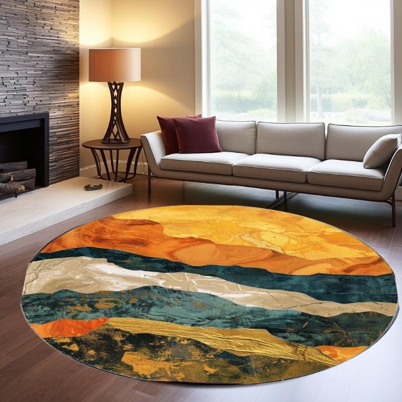 Nature View Rug Modern Circle Rug Gold Motif Carpet Entrance Round Rug Living Room Door Mat Digital Design Rug Orange Rugs 40x40cm
Nature View Rug Modern Circle Rug Gold Motif Carpet Entrance Round Rug Living Room Door Mat Digital Design Rug Orange Rugs 40x40cm