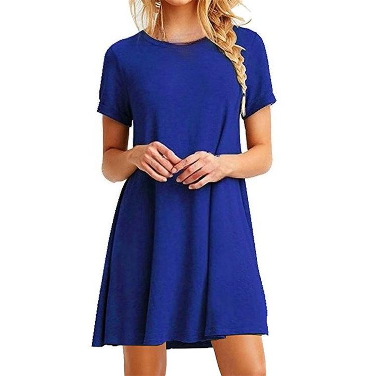 Модное женское повседневное однотонное женское свободное мини-платье с коротким рукавом XXL синий
Модное женское повседневное однотонное женское свободное мини-платье с коротким рукавом XXL синий