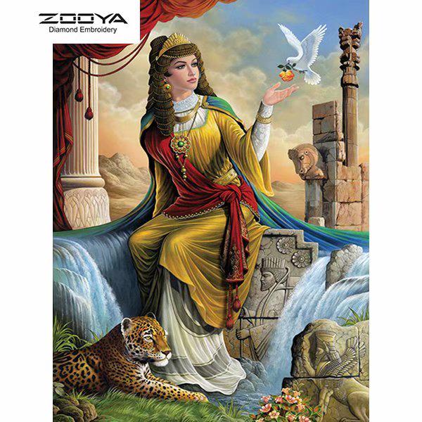 ЗООЯ DIY 5D Полный Круглый Алмазная Картина Индия Королева Вышивка Крестом Ремесло Стежок Домашний Декор