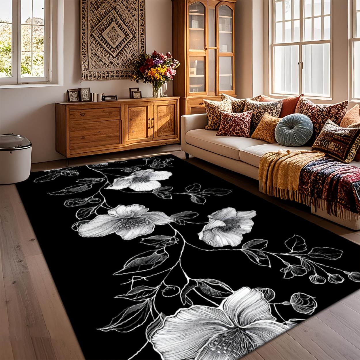 Luxury Black & White Floral Print Area Mat - Soft, Machine Washable, Bedroom, Outdoor, and More - Easy to Clean, Indoor/Outdoor Use 160cm x 200cm
Luxury Black & White Floral Print Area Mat - Soft, Machine Washable, Bedroom, Outdoor, and More - Easy to Clean, Indoor/Outdoor Use 160cm x 200cm