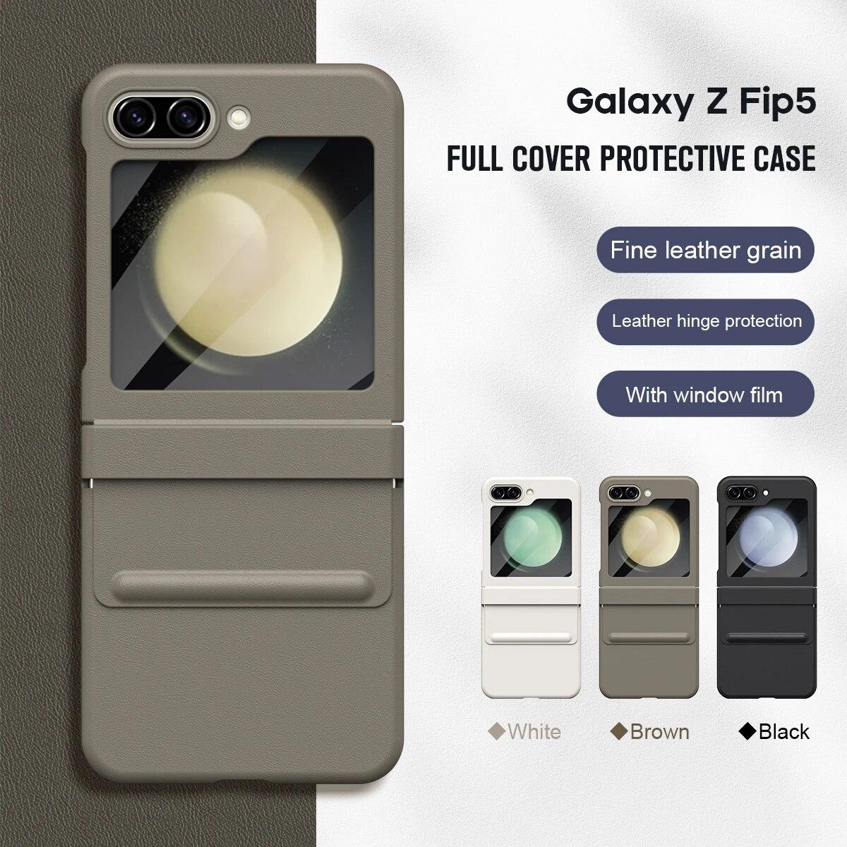 Luxury Leather Hinge Protection Case For Samsung Galaxy Z Flip 5 5G Case Folding Z Flip5 Protective Film Shockproof Hard Cover
Luxury Leather Hinge Protection Case For Samsung Galaxy Z Flip 5 5G Case Folding Z Flip5 Protective Film Shockproof Hard Cover
