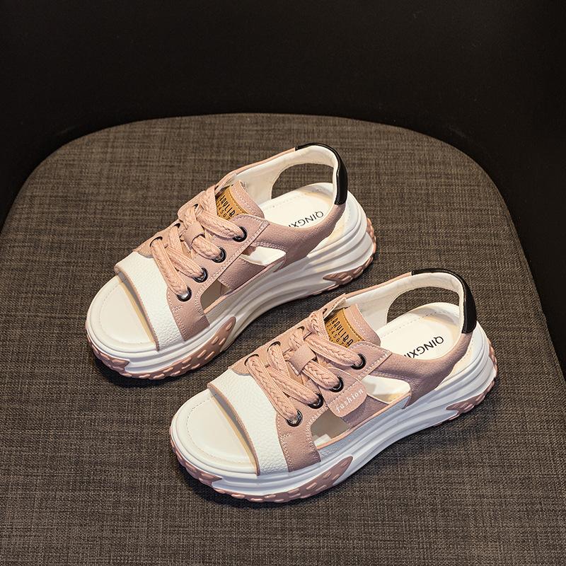 Sandals women s leather hollow muffin heightened 6cm thick sole versatile fashion casual sandals 33
Sandals women s leather hollow muffin heightened 6cm thick sole versatile fashion casual sandals 33