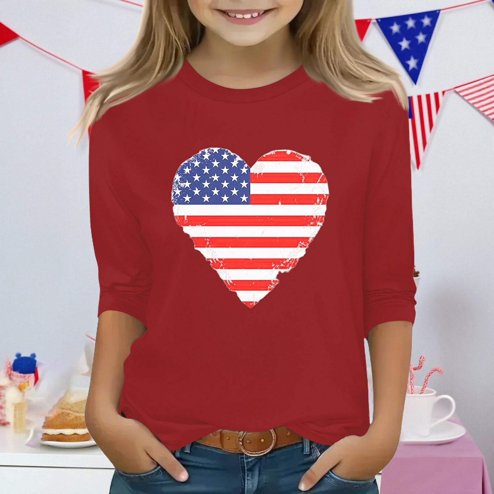 Принти Принти для дівчат-підлітків 3-10 років Футболки з круглим вирізом та рукавами 3/4 Модні топи Комплектні футболки 130 червоний
Принти Принти для дівчат-підлітків 3-10 років Футболки з круглим вирізом та рукавами 3/4 Модні топи Комплектні футболки 130 червоний