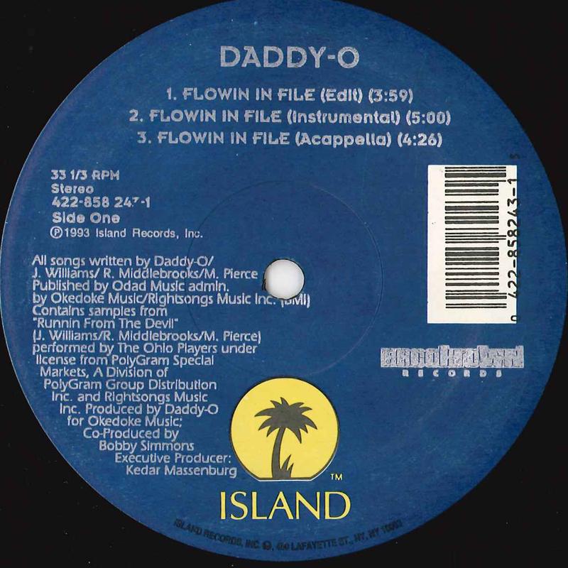12inch Record DADDY-O - Flowin In File / Buc Buc Buk / Fan 4228582431 ISLAND 1993 US Rap & Hip-Hop/R&B Used
12inch Record DADDY-O - Flowin In File / Buc Buc Buk / Fan 4228582431 ISLAND 1993 US Rap & Hip-Hop/R&B Used